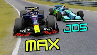 Red Bull F1 2023 Max Verstappen vs Benetton F1 1994 Jos Verstappen  Zandvoort GP [upl. by Plantagenet625]