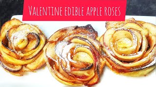 Valentine Edible Rose Apple Rose Tart RecipeDessert Inspo Sama Sizzles [upl. by Minna]