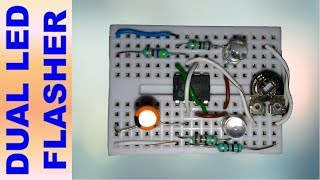 Dual LED Flasher Using 555 Timer IC [upl. by Adniroc]