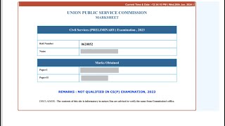 My UPSC PRELIMS MARKS SHEET AND A LIFE LESSON  UPSC prelims result [upl. by Enirehtahc]