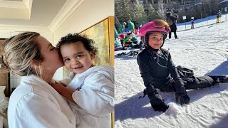 Khloé Kardashian Shares Scenes from Impromptu New Years Ski Trip with Tatum and True [upl. by Georgena]