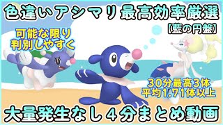 藍の円盤 色違いアシマリ最高効率4分まとめ 30分最高3体平均171体以上ポケモンsv 最高効率 色違い アシマリ ＃オシャマリ ＃アシレーヌ 大量発生なし 藍の円盤 [upl. by Winifred]