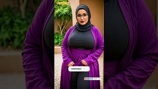 PlusSize Pakistani Influencer in Stylish Purple amp Black Outfit with Hijab  AI Model Lookbook [upl. by Aniraz949]