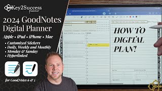 iPad GoodNotes Planner with Hyperlinks Overview  How To Use Digital Planner [upl. by Aihsekan]