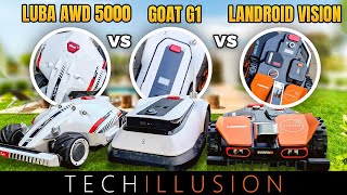 🔥DER ULTIMATIVE VERGLEICH der 3 BESTEN Mähroboter OHNE Kabel 🤯😱  LUBA vs Goat G1 vs Worx Vision [upl. by Ariak]