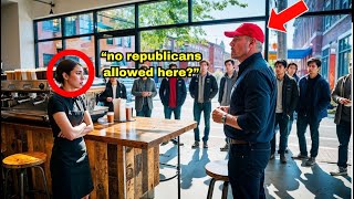 Coffee Shop Refuses to Serve Republican Man After Seeing His MAGA Hat Unaware That He Owns The Shop [upl. by Roumell]