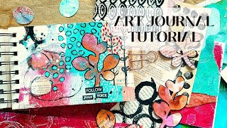 Mixed Media Art Journal Collage from Paper Scraps  use your Collage Fodder [upl. by Wera]