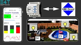 Kleinsteuerung easyE4  Per App steuern und visualisieren mit HMI Droid [upl. by Netti]