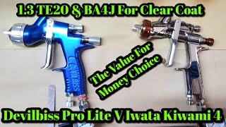 Iwata Kiwami 4 v Devilbiss Tekna Gti Pro Lite For Clearcoat [upl. by Eintihw]