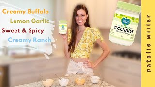 4 YUMMY sauces to make with VEGENAISE  vegan mayo flavors [upl. by Namyaw]