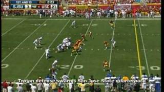 USC defense highlights vs San Jose State 2009 [upl. by Aicemed]