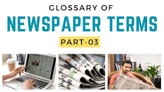 558Glossary of Newspaper Terms Part02 I UGC NET Mass Comm I Basic Terms of Newspaper [upl. by Kennedy]