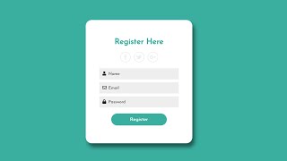 Registration Form Using HTML and CSS  Register Form Design [upl. by Cathey]