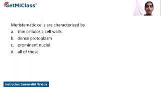 Meristematic cells KCET 11th Plant Growth and Development [upl. by Cinelli]