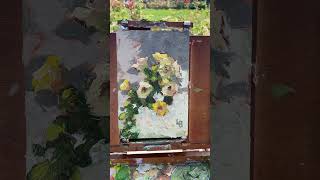 “White Roses” Plein Air Oil Painting  Memorial Park  Omaha Ne [upl. by Rogergcam]