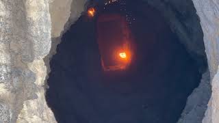 Dropping FIRE down DEEP mine shaft [upl. by Notrab141]