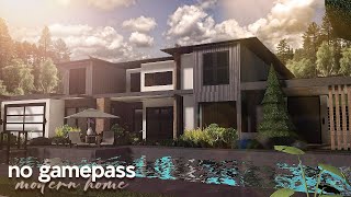 No Gamepass Modern Home  Roblox  Bloxburg House build  Speedbuild [upl. by Ymot]