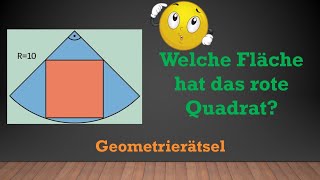 Kannst du dieses Rätsel lösen Wie groß ist das rote Quadrat Matherätsel  Geometrierätsel [upl. by Alard]