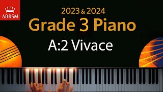 ABRSM 2023 amp 2024  Grade 3 Piano exam  A2 Vivace  Muzio Clementi [upl. by Hanleigh634]