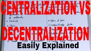 Centralization vs DecentralizationDifference between centralization and decentralization [upl. by Nadine]