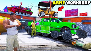 Franklin Upgrade His House To ARMY WORKSHOP In GTA 5  SHINCHAN and CHOP [upl. by Chick]