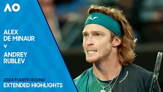 Alex de Minaur v Andrey Rublev Extended Highlights  Australian Open 2024 Fourth Round [upl. by Enra]