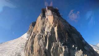 Aiguille Du Midi Cable Car going up Chamonix France [upl. by Arved583]