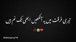 Urdu Gazal shayari share shortspoetry sad foryou fyp trendingMalangloog709 [upl. by Lasala782]