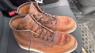 Red Wing Moc Toe 1907 second hand boots [upl. by Ahsirkal]