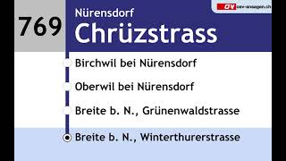 VBG Ansagen  769  Bassersdorf – Nürensdorf – Oberwil – Breite bN [upl. by Finny]