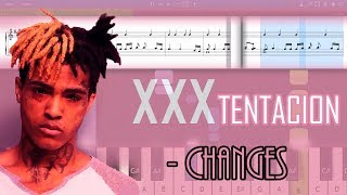 XXXTENTACION  changes Piano Tutorial  Sheets  MIDI Synthesia [upl. by Enneyehs101]