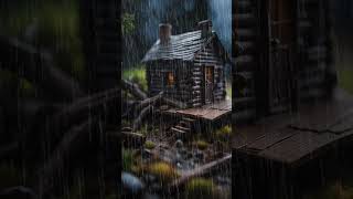 Rain Sounds For Sleeping  99 Instantly Fall Asleep With Rain Sound outside the Wood Cabin [upl. by Akerdna953]