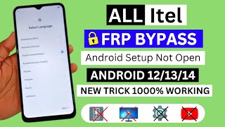 All Itel Frp Bypass Android 121314  All Itel Google Lock Bypass 2025  All Frp Unlock Without Pc [upl. by Loriner]