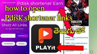 How To Open Pdisk shortener links Telegram Channel In Telugu [upl. by Aicnerolf720]