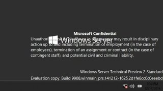 Windows Server 2016 Build 9908 installation and Demonstration [upl. by Ystap]