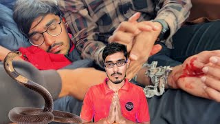 Amit bhai ko cobra snake ne kat liya 😭😭 crazy xyz [upl. by Nidnal]