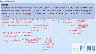 Problems on Electrolytic Conductance and Molar Conductivity  Electrochemistry  Class 12  PUC [upl. by Cown]