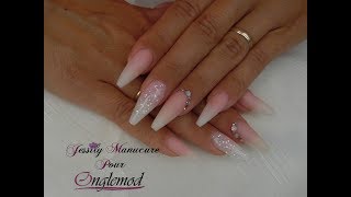 Ongle en gel quotForme ballerine et babyboomer avec les produits ONGLEMODquot [upl. by Nhguaval]