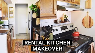 DIY KITCHEN MAKEOVER ✨ RenterFriendly Transformation For a Small Kitchen On A Budget [upl. by Johnsson]