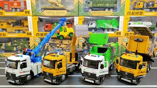 Diecast Truck Vehicles of Tow Truck Excavator Garbage Truck Dump Truck [upl. by Scarlett]