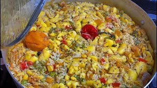 Seasoned Rice with Ackee amp Saltfish Jamaican Style Simmers in Coconut Milk [upl. by Ytram]