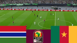 Gambia 2 vs 3 Cameroon LIVE CAF 2024 match highlights  Video game simulation PES 2021 [upl. by Yotal]