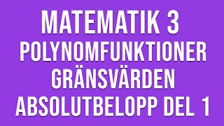 Matematik 3c  Genomgång av polynomfunktioner gränsvärden absolutbelopp mm del I [upl. by Mckay]