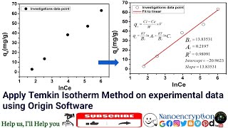 How to apply the Linear Form of the Temkin Isotherm Method on experimental data via Origin Software [upl. by Weibel]