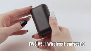 TWS V51 Wireless Headset F9 [upl. by Htabmas]