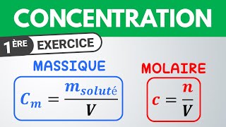 Calculer une concentration massique et molaire  Exercice  Chimie [upl. by Almira]