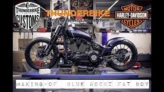 Thunderbike Blue RockZ  a HarleyDavidson Fat Boy FLFBS 114 Custombike MakingOf [upl. by Nerahs]