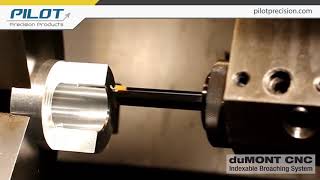 duMONT Tooling System Blind Internal Keyway on CNC Lathe [upl. by Heyes]