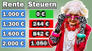 So viel STEUERN zahlen RENTNER bei 1000€  1300€  1600€  2000€ Rente🤯 [upl. by Abbie]