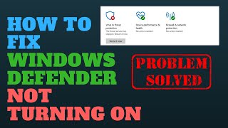 How to Fix Windows Defender Not Turning On [upl. by Neit]